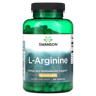 Swanson, L-arginina, 500 mg, 200 cápsulas