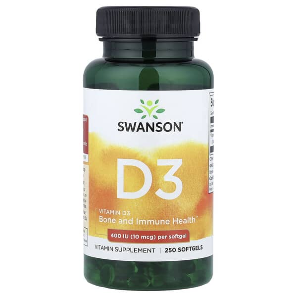 Vitamin D3, 10 mcg (400 IU), 250 Softgels