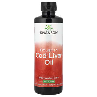 Swanson, Aceite de hígado de bacalao emulsionado, Menta, 473 ml (16 oz. líq.)