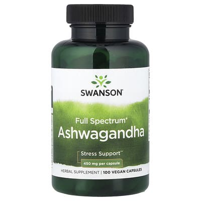 Swanson, Full Spectrum® Ashwagandha, 100 Vegan Capsules (450 mg each)
