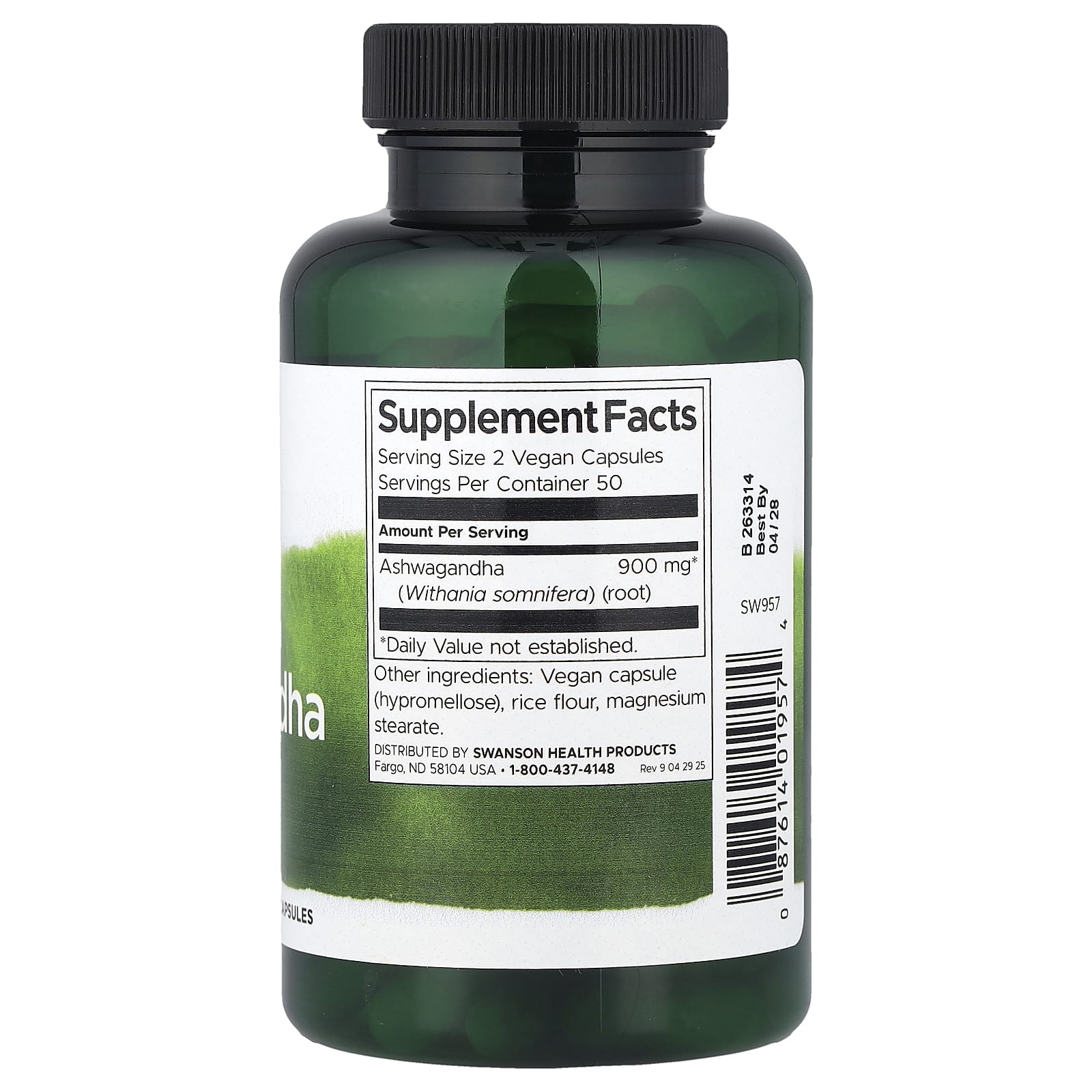 Swanson Vitamins, Full Spectrum® 南非醉茄，100 粒全素膠囊（每粒 450 毫克）