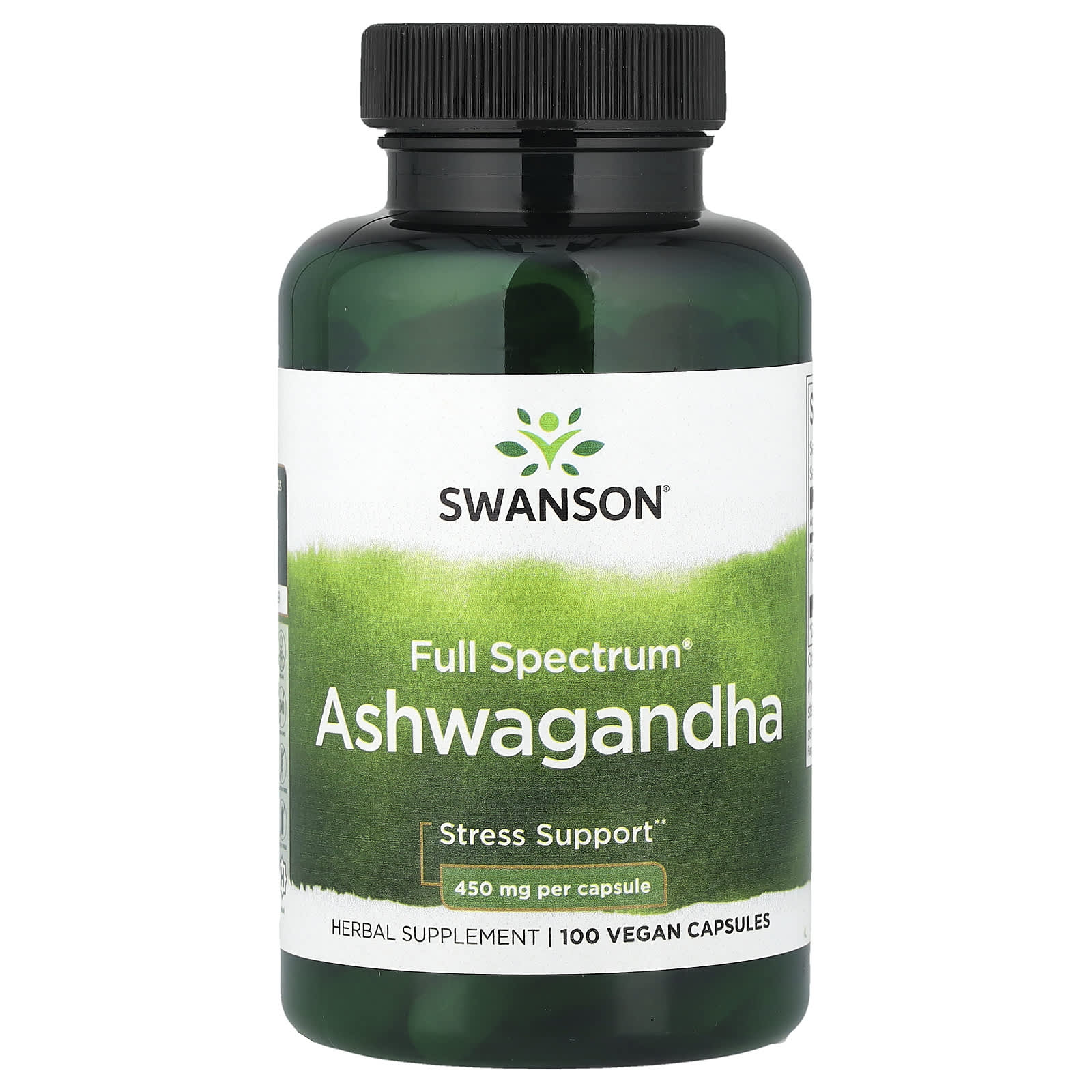 Swanson Vitamins, Full Spectrum® 南非醉茄，100 粒全素膠囊（每粒 450 毫克）