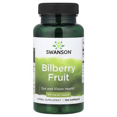 Swanson, Bilberry Fruit, 470 mg, 100 Capsules