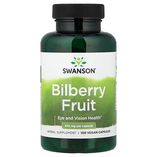 Swanson Vitamins, Bilberry Fruit, 470 mg, 100 Capsules