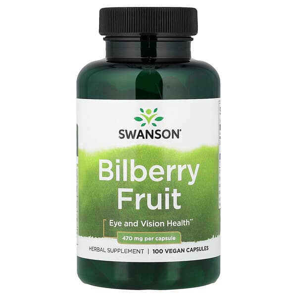 Swanson Vitamins, Bilberry Fruit, 470 mg, 100 Vegan Capsules — product photo 1