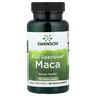 Swanson Vitamins, Мака Full Spectrum®, 500 мг, 100 веганских капсул