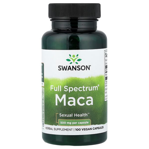 Swanson Vitamins（スワンソンビタミンズ）, Full Spectrum®（フルスペクトル）マカ、500mg、ヴィーガンカプセル100粒