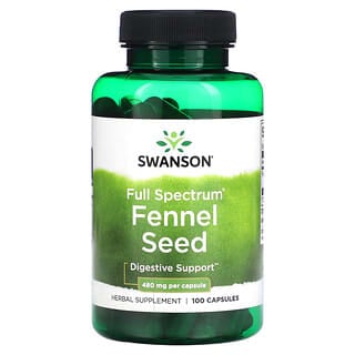 Swanson, Семена фенхеля полного спектра, 480 мг, 100 капсул