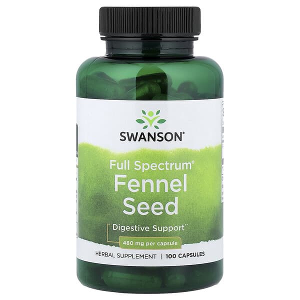 Swanson Full Spectrum® Fennel Seed, 480 mg, 100 Capsules