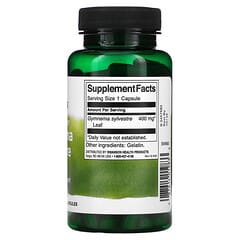 Swanson, Folha de Gymnema Sylvestre, Espectro Completo, 400 mg, 100 Cápsulas