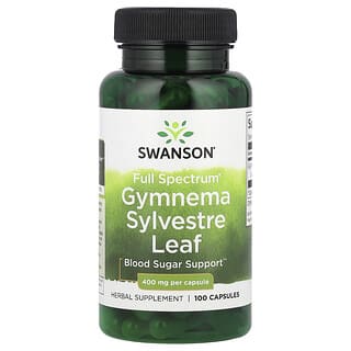 Swanson, Hoja de Gymnema sylvestre, Espectro completo, 400 mg, 100 cápsulas