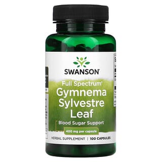 Swanson, Feuille de gymnema sylvestre, spectre complet, 400 mg, 100 capsules