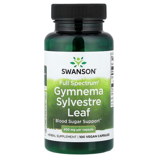 Swanson Vitamins, Full Spectrum® Gymnema Sylvestre Leaf, 400 mg, 100 Vegan Capsules — product photo 1