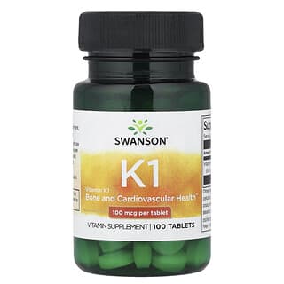 Swanson, K1 Vitamini, 100 mcg, 100 Tablet