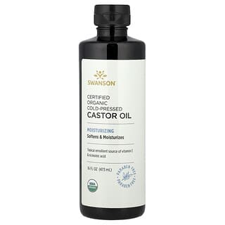 Swanson, Gecertificeerde biologische koudgeperste ricinusolie, 16 fl oz (473 ml)