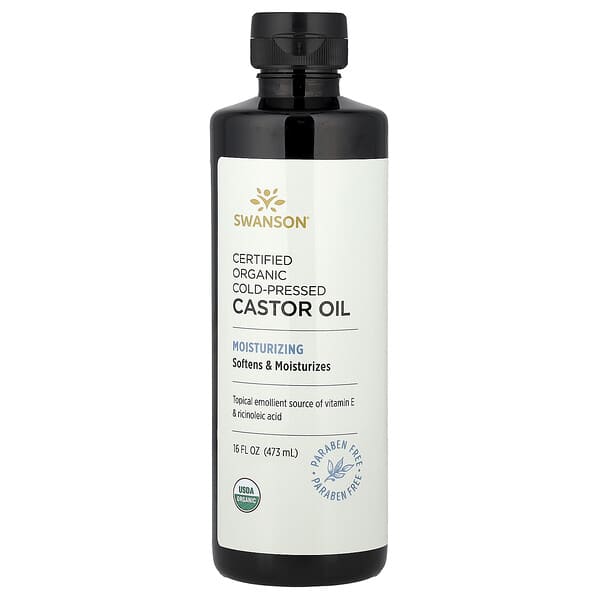 Swanson, 有機認可冷榨蓖麻油，16 液量盎司（473 毫升）