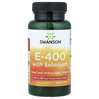 Swanson, Vitamine E et sélénium, 400 UI, 90 capsules à enveloppe molle