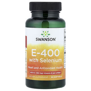 Swanson, E-400 com Selênio, 90 Cápsulas Softgel
