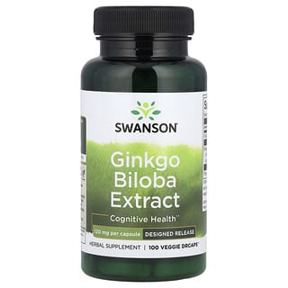 Swanson, Estratto di ginkgo biloba, 120 mg, 100 capsule vegetali