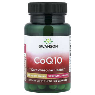 Swanson, CoQ10, Maximum Strength, 200 mg, 30 Capsules