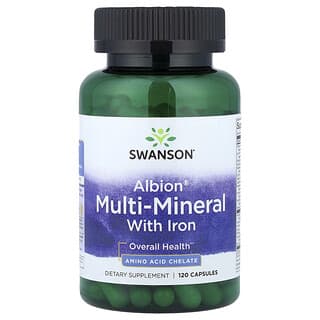 Swanson, Albion multimineral con hierro, 120 cápsulas