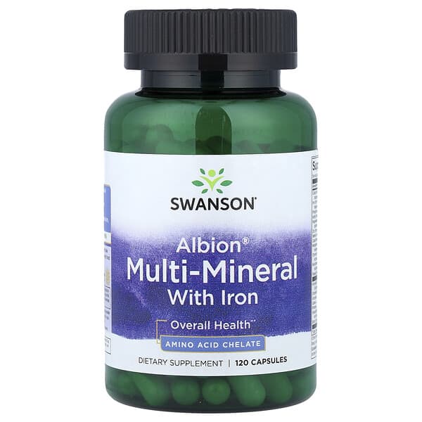 Albion® Multi-Mineral with Iron, 120 Capsules