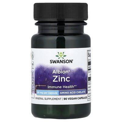 Swanson, Albion® Zinc, 30 mg, 90 Vegetarian Capsules