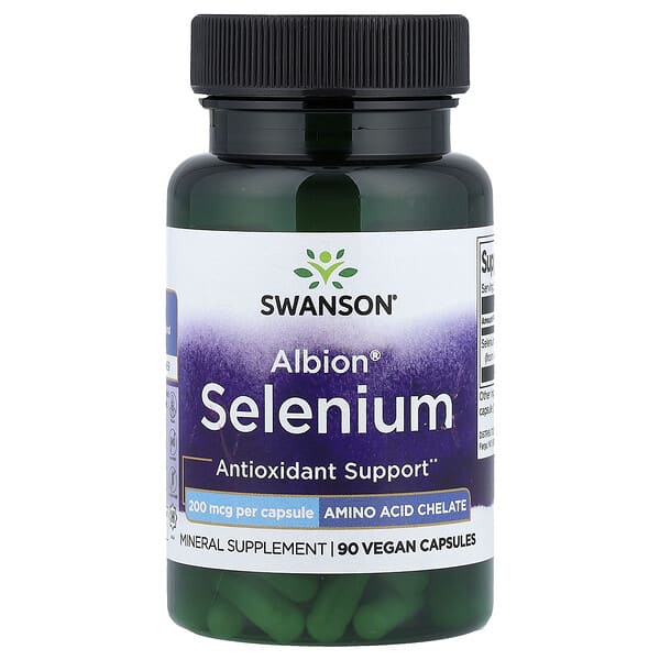Swanson Albion® Selenium, 200 mcg, 90 Vegan Capsules