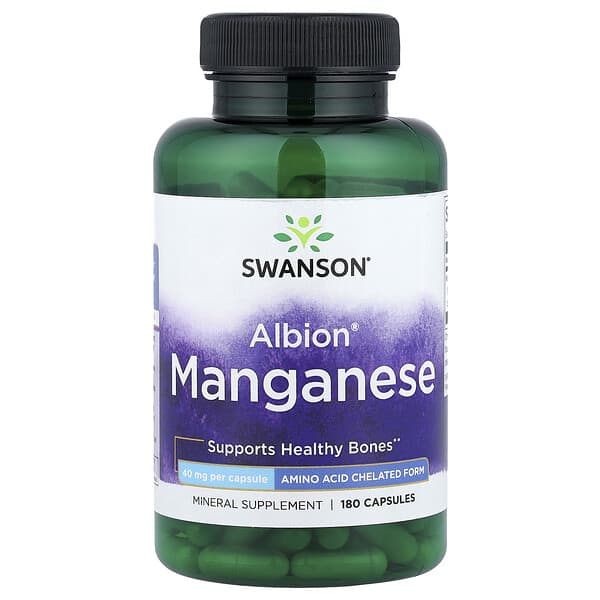 Albion® Manganese, 40 mg, 180 Capsules