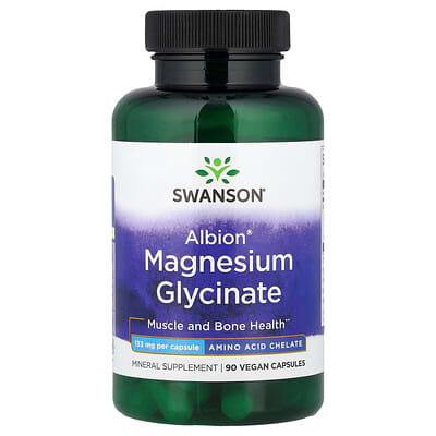 Swanson Vitamins, Albion®, Magnesium Glycinate, 133 mg, 90 Vegan Capsules Swanson Vitamins, Albion®, Magnesium Glycinate, 133 mg, 90 Vegan Capsules