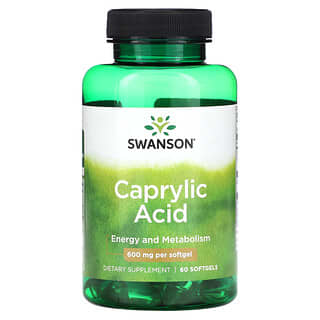 Swanson, Caprylic Acid, 600 mg, 60 Softgels