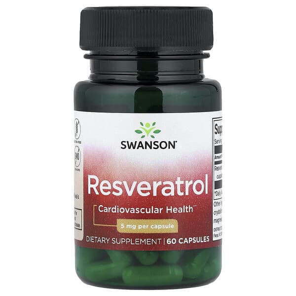 Resveratrol, 5 mg, 60 Capsules