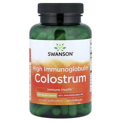 Swanson, High Immunoglobulin Colostrum, 120 Capsules (500 mg per Capsule)