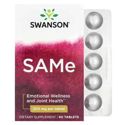 Swanson, SAMe, 400 mg, 60 Tablets (200 mg each tablet)