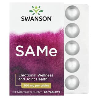 Swanson Vitamins, SAMe, 60 таблеток (200 мг в одной таблетке)