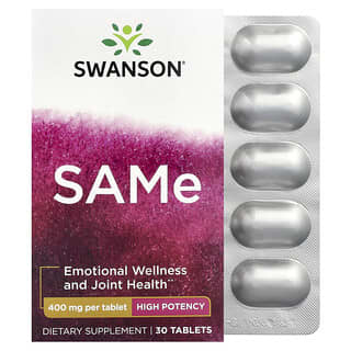 Swanson, SAMe, 400 mg, 30 comprimés