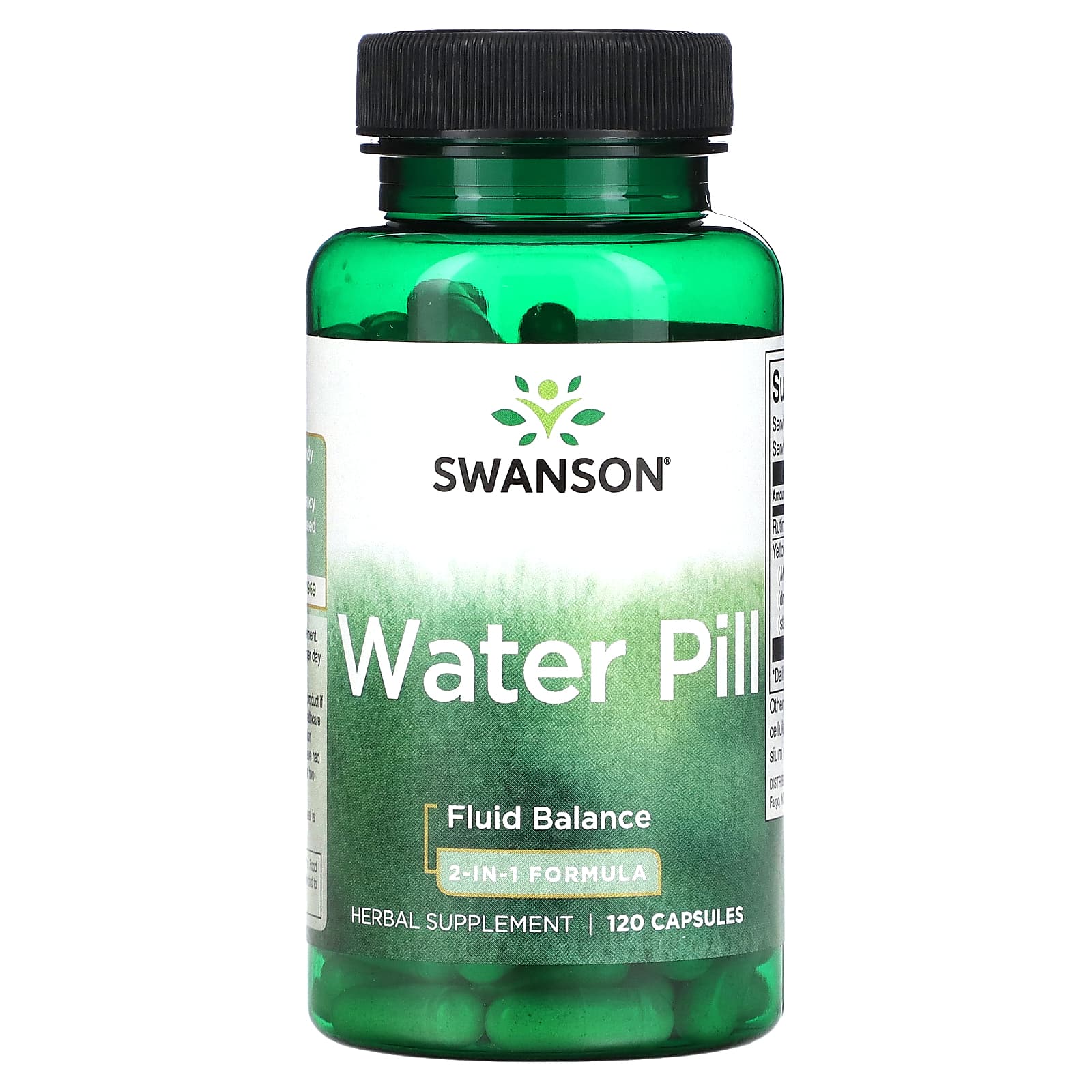 Swanson, Water Pill, 2In1 Formula, 120 Capsules