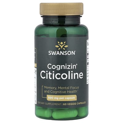 Swanson, Cognizin Citicoline, 500 mg, 60 Vegetarian Capsules