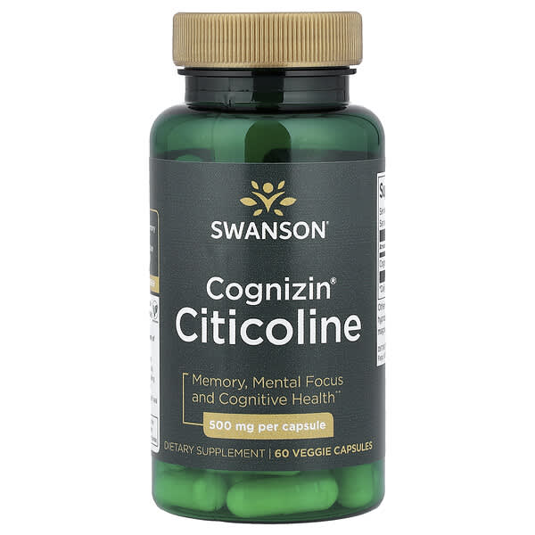 Swanson Cognizin® Citicoline, 60 Veggie Capsules (500 mg per Capsule)