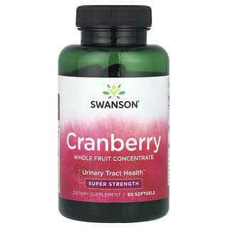 Swanson, Cranberry, Concentrado de Frutas Integrais, Super Força, 60 Cápsulas Softgel