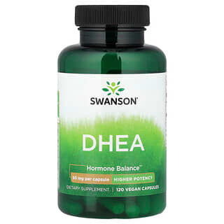 Swanson Vitamins, DHEA, повышенная эффективность, 50 мг, 120 веганских капсул