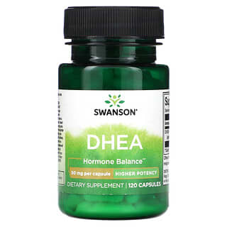 Swanson‏, DHEA (דהידרו-אפיאנדרוסטרון), 50 מ"ג, 120 כמוסות