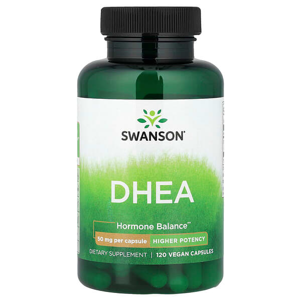 Swanson Vitamins, DHEA，優效，50 毫克，120 粒全素膠囊