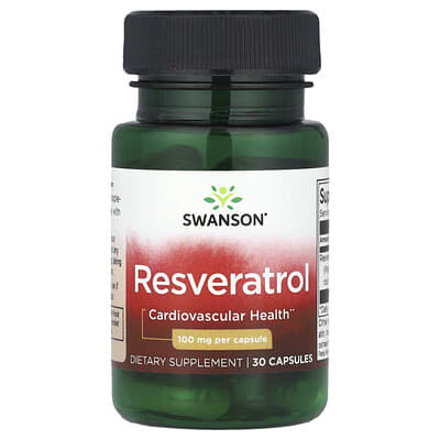 Swanson, Resveratrol, Cardiovascular, 100 mg, 30 Capsules