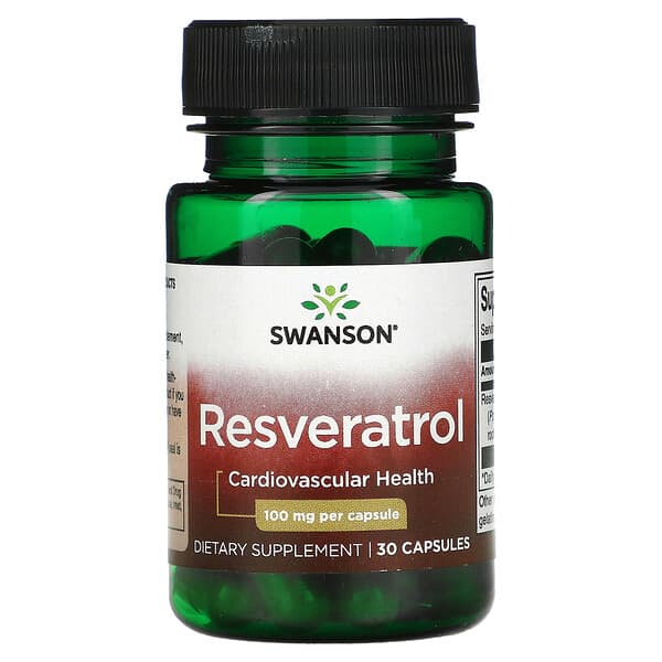 Swanson, Resvératrol, 100 mg, 30 capsules