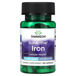 Swanson, SunActive, железо, 15 мг, 90 капсул