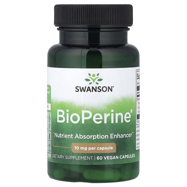 Swanson Vitamins, BioPerine®, 10mg, 베지 캡슐 60정