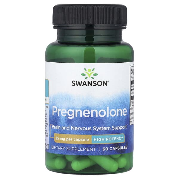 Pregnenolone, High Potency, 25 mg, 60 Capsules