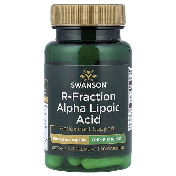 Swanson R-Fraction Alpha Lipoic Acid, Triple Strength, 300 mg, 30 Capsules
