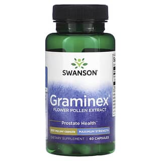 Swanson, Extracto de polen de flor de Graminex, Concentración máxima, 500 mg, 60 cápsulas